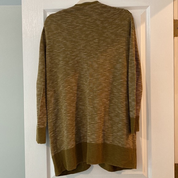Madewell Ryder Cardigan sweater green and white stripe. XS - Picture 2 of 7